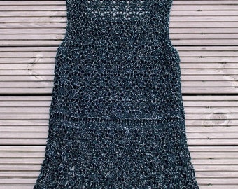 Black sparkly crochet dress cover up handmade
