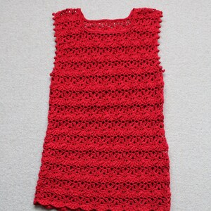 Crochet red dress cover up handmade unique design