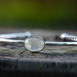 Natural Moonstone Bangle , 925 Sterling Silver Cuff Bangle, Handmade Bangle, Silver Bangle, Gemstone Bangle, Rainbow moonstone bangle.