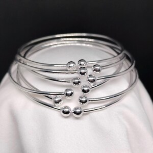 Thick Sterling Silver West Indian Bangles - Set of 5 - Handmade