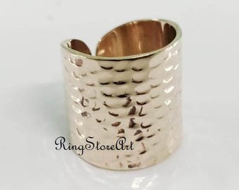 Anello regolabile in rame martellato fatto a mano: anello antistress
