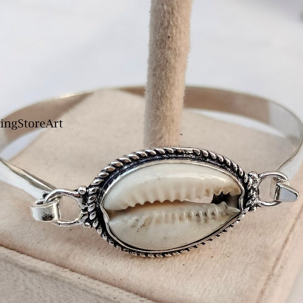 Cowrie Shell Bangle, 925 Silver sterling Bangle, Handmade Bangle, Gemstone Bangle, Statement Bangle, Women Bangle,new top item,