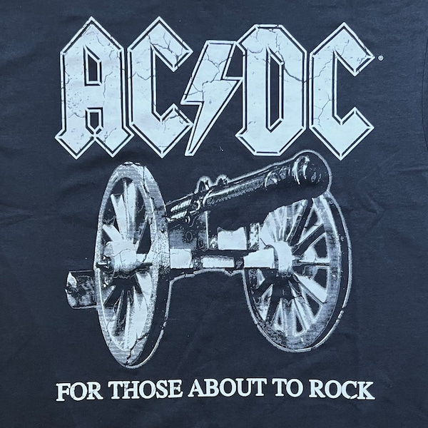 T-shirt AC/DC 'For Those About To Rock' - Taille L Noir - Occasion Très Bon état