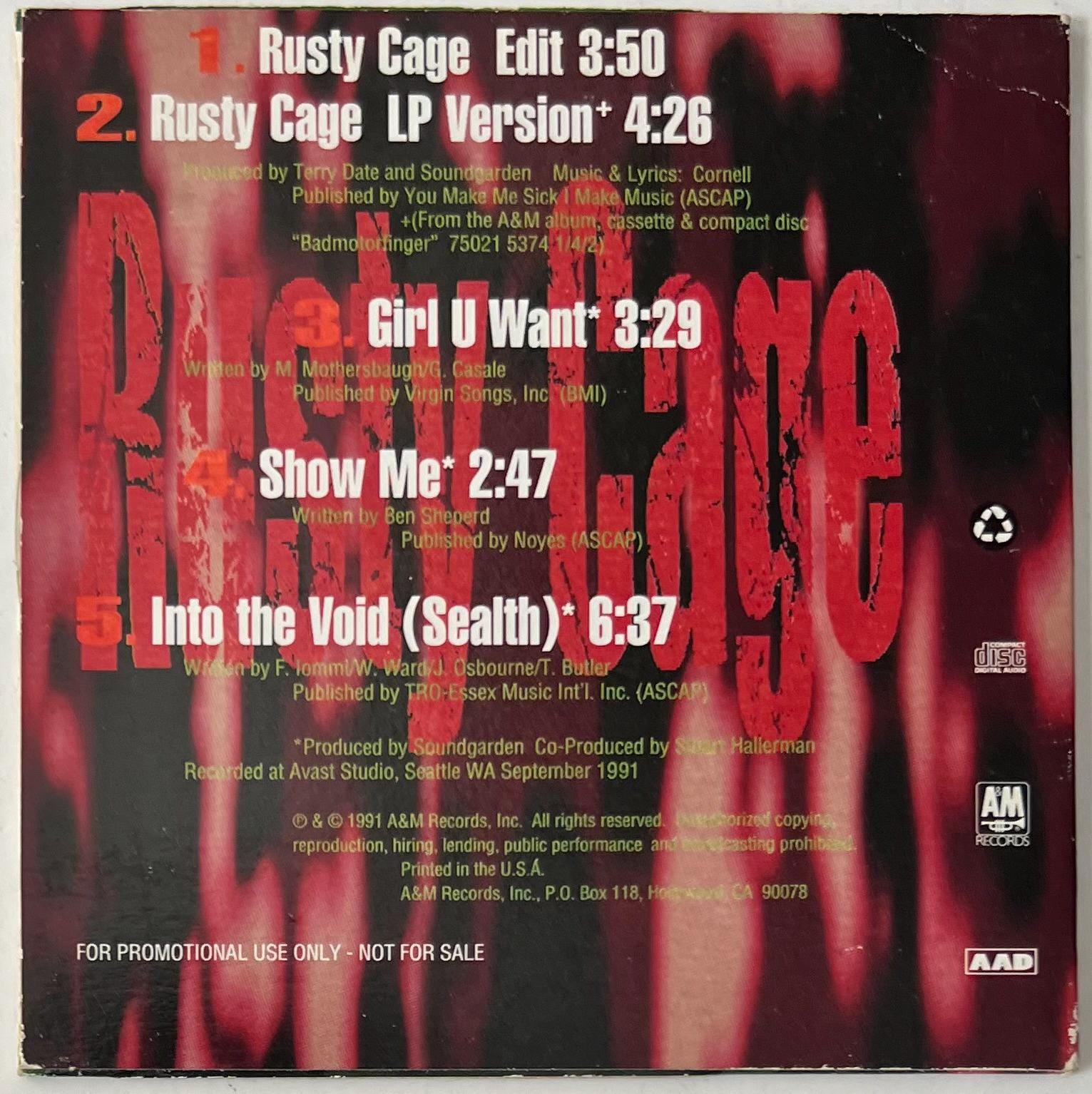 洋楽 SOUNDGARDEN/RUSTY CAGE Rusty Cage - Wikipedia
