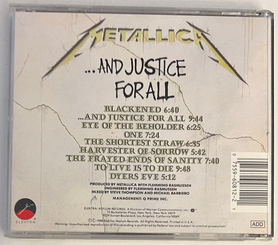 Metallica – and Justice for All (CD) - Etsy