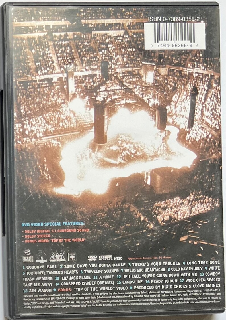 Dixie Chicks Top of the World Tour Live DVD Etsy