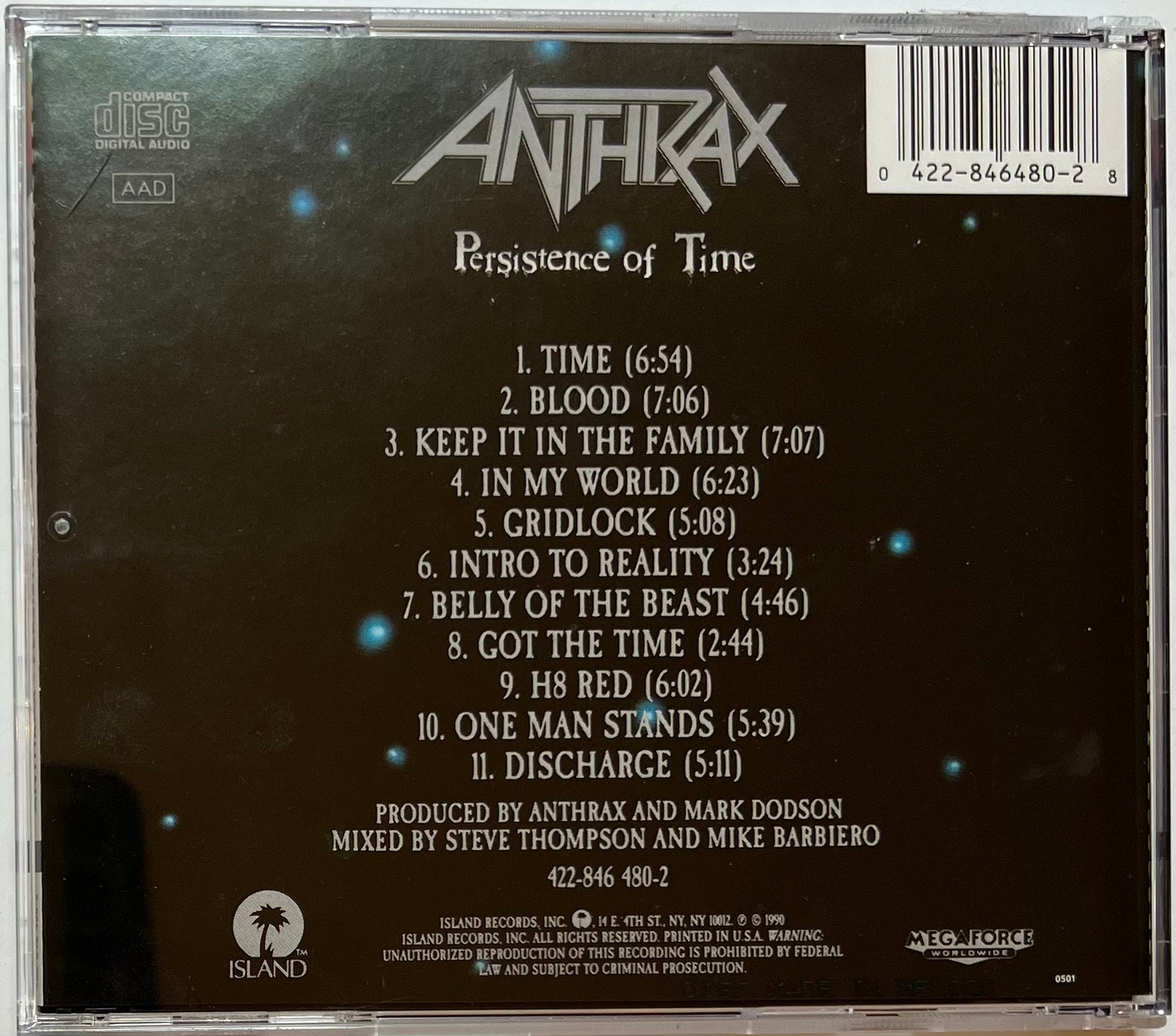 Anthrax – Persistence of Time (CD) - Etsy