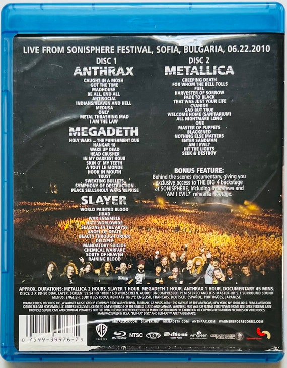 The Big 4: Metallica Slayer Megadeth Anthrax -live From