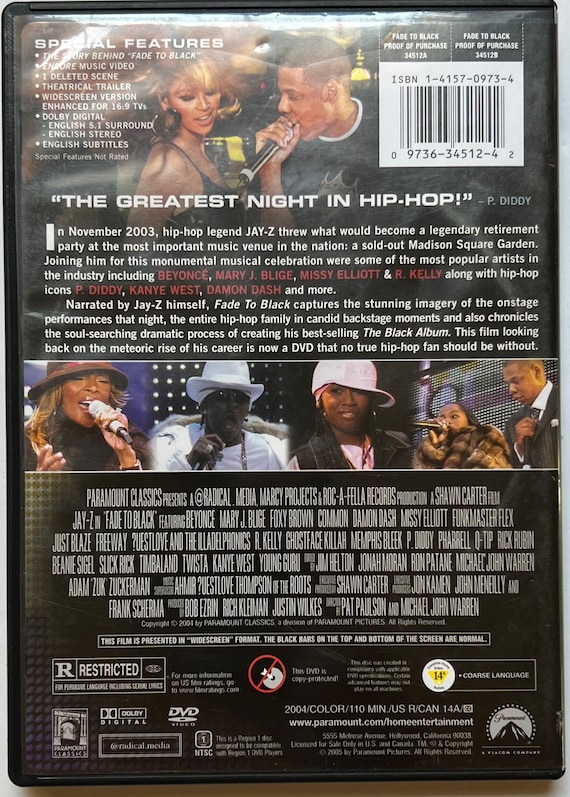 Jay-z – Fade to Black (DVD) - Etsy