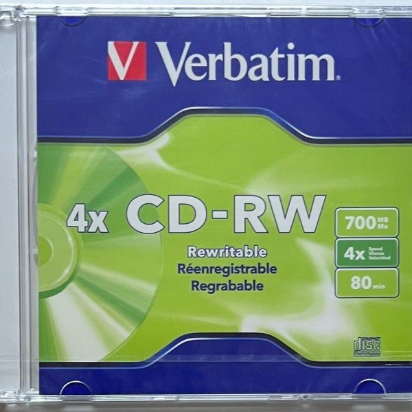 Verbatim CD-RW Blank 4X 700MB 80min (New, sealed)