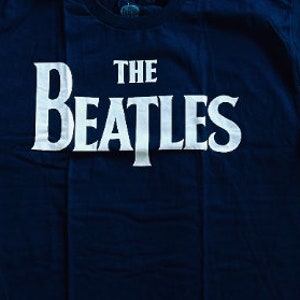 The Beatles (T-shirt) White logo on navy blue tee