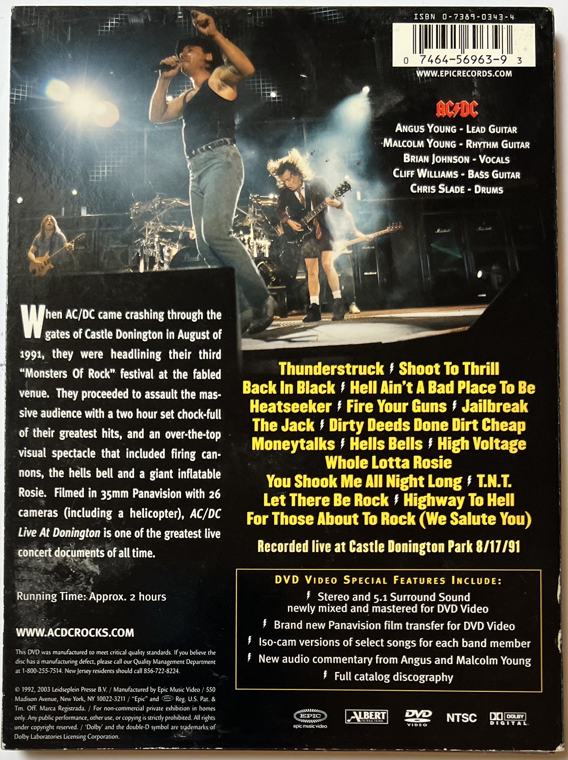AC/DC - Live at Donington (DVD) - Etsy