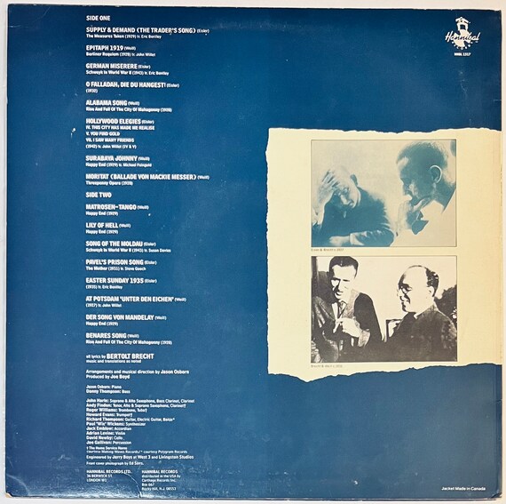 Dagmar Krause- Supply & Demand Songs by Brecht/weill and Eisler