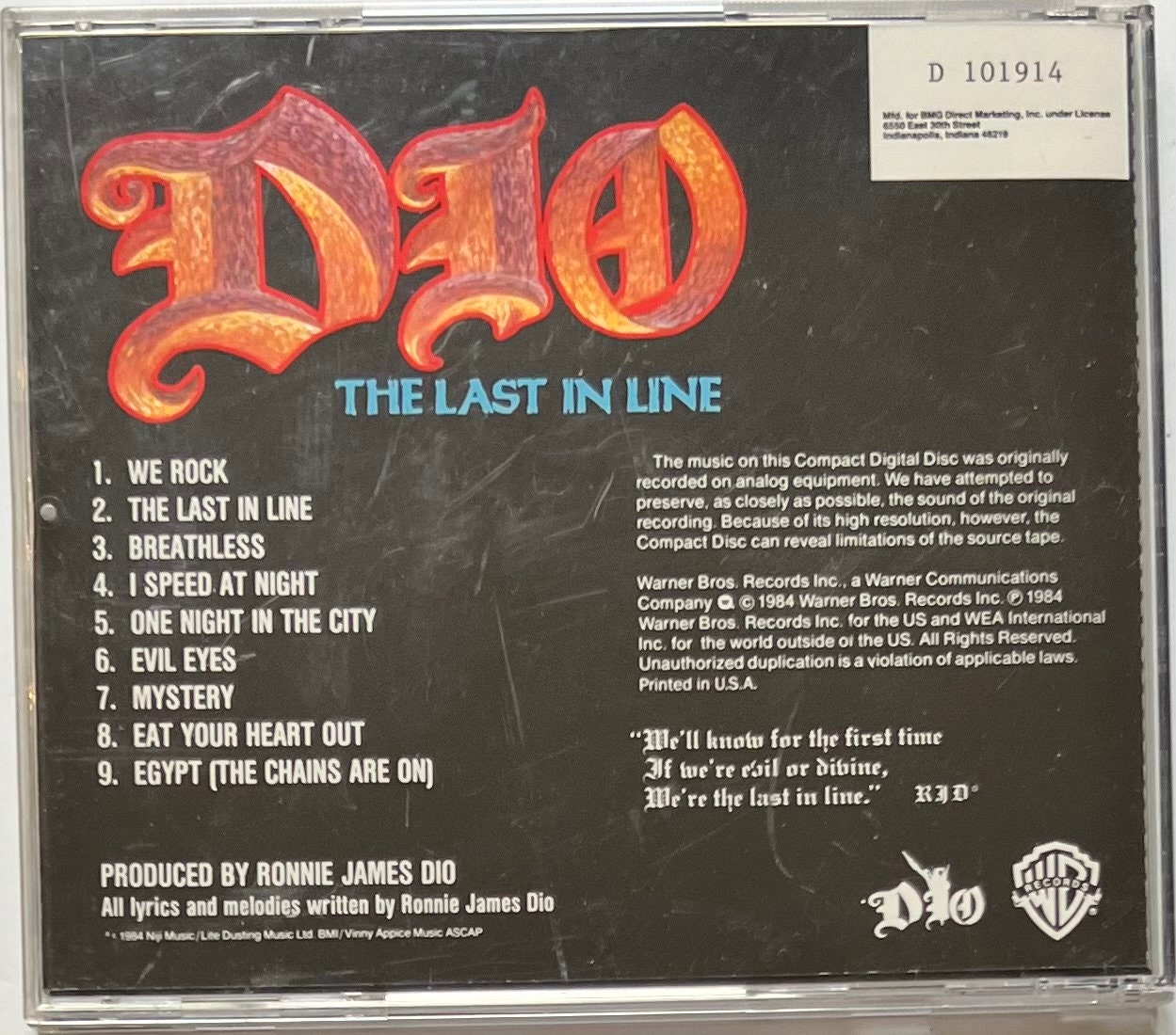 Dio – the Last in Line (CD) - Etsy
