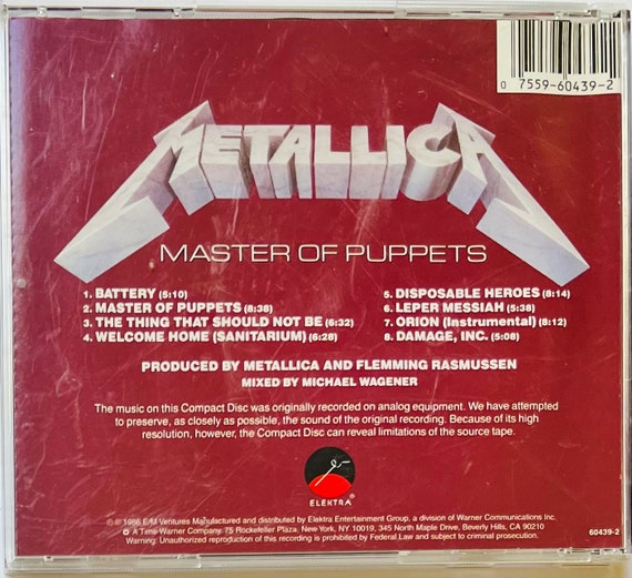 Metallica Master of Puppets CD 