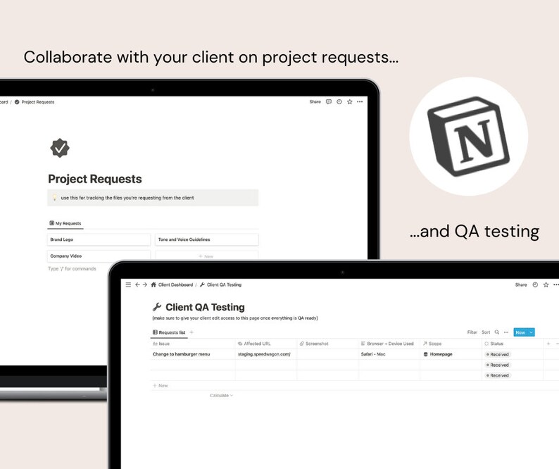 Notion Template Client Dashboard for Freelancers | Invoice Tracker ...