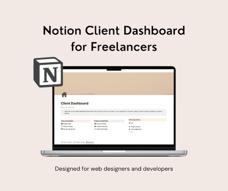 Notion Template Client Dashboard for Freelancers | Invoice Tracker ...