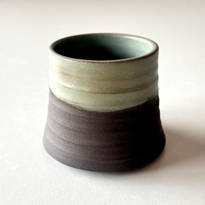 Handmade Stoneware Mug – Black Clay with Frost Blue Matte Glaze, Minimalist Design