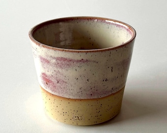 Handmade Ceramic Tumbler, Stoneware Coffee Cup, Pottery Tea Cup, Pink Speckled Ceramic Mug, Minimalist Drinkware, Wheel Thrown Cup