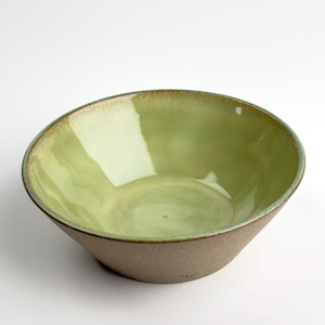 Boho Vibes: Ceramic Bowl with Green Glaze - Handmade Beauty for Foodies and Home Decor Enthusiasts