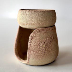 Handgemachter Keramikölbrenner – Steinzeugwachsbrenner für ätherische Öle – Minimale Aromatherapie Bild 5