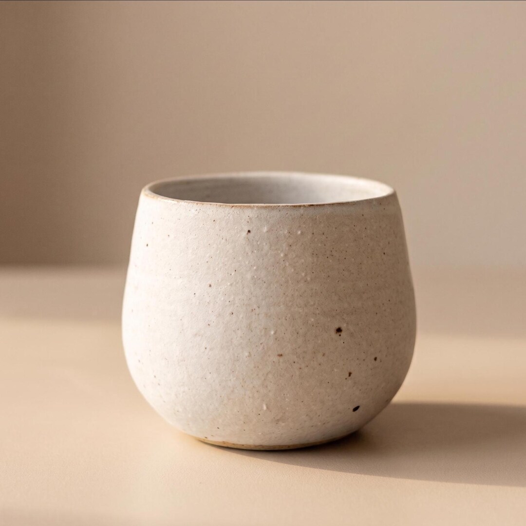 Handleless Design Cups Handmade Ceramic Cup, Minimal Handleless Mug, Speckled Stoneware Coffee ...