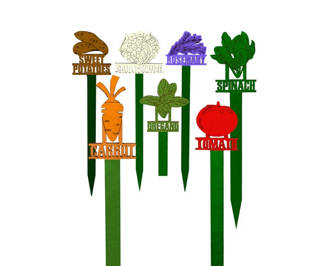 Eco Friendly Garden Markers for Vegetables, Herbs and Fruit, Indoor or Outdoor Plants