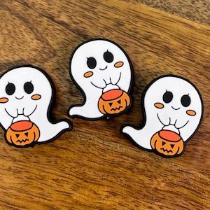 Halloween Ghost Silicone Focal Bead | Spooky Cute Focal Beads for Keychains, Pens, Crafts | DIY Jewelry Supplies