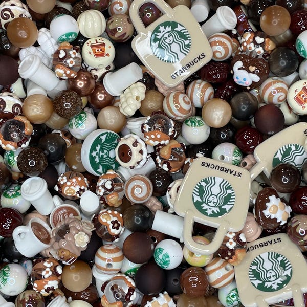 Mezcla de cuentas inspirada en el café: Fabricación de joyas, llaveros y bolígrafos DIY Mezcla actualizada