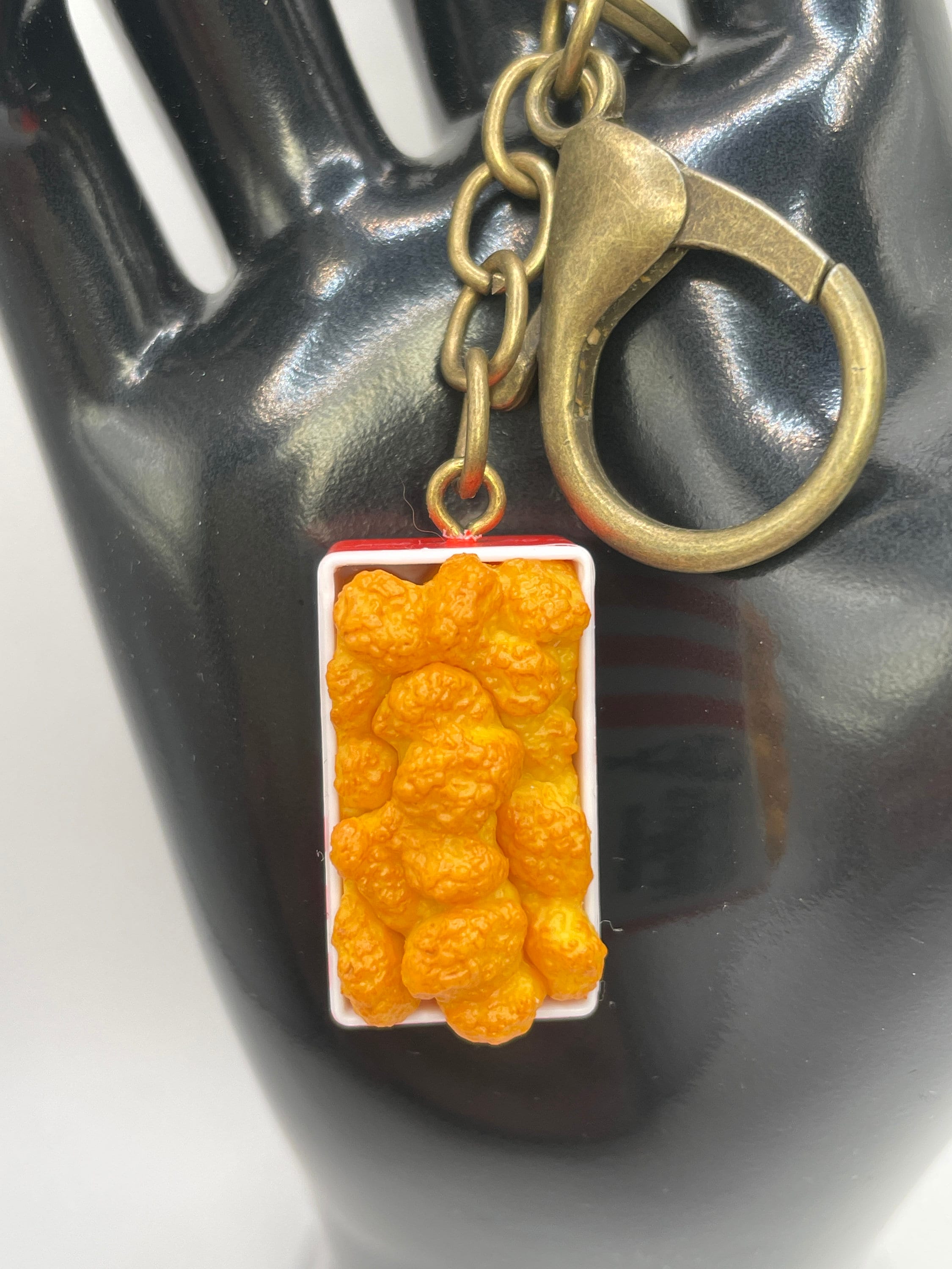 Nugget Key Chain Mini Chicken Nugget Keychain: Antique Brass Hardware, Gag Gift - Etsy