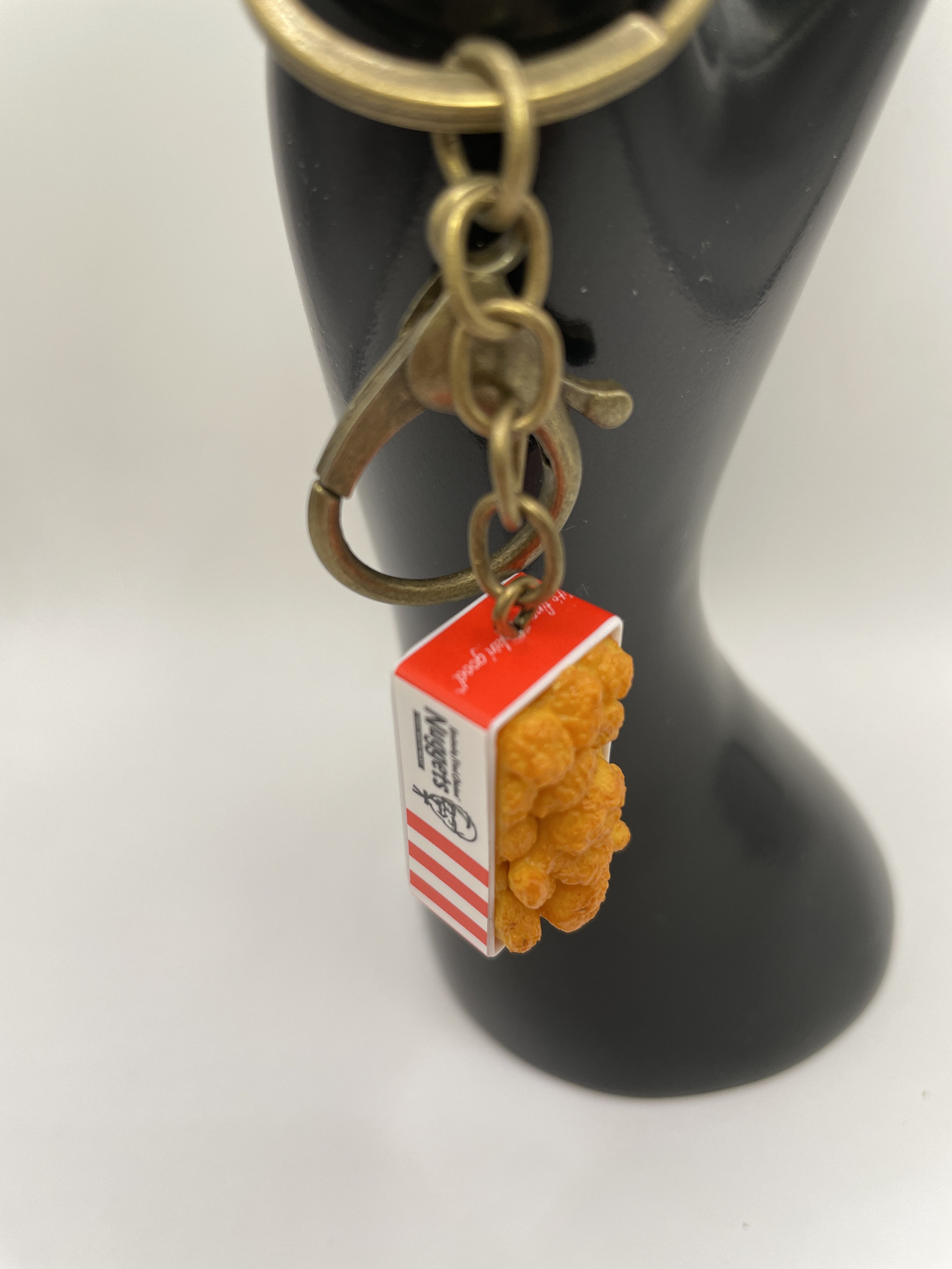 Nugget Key Chain Mini Chicken Nugget Keychain: Antique Brass Hardware, Gag Gift - Etsy