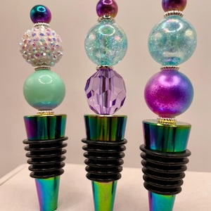 Beaded Wine Stopper, Wine stopper, Fun gift, Wine accessories, Glass beads, Rhinestones, Popular gift ideas, wino