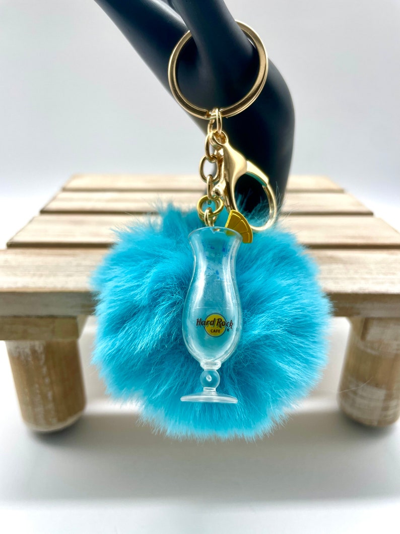 Mini Cocktail Keychain, Mini Blue Hawaiian, Drink Keychains, Cocktail Miniatures, Food Keychains