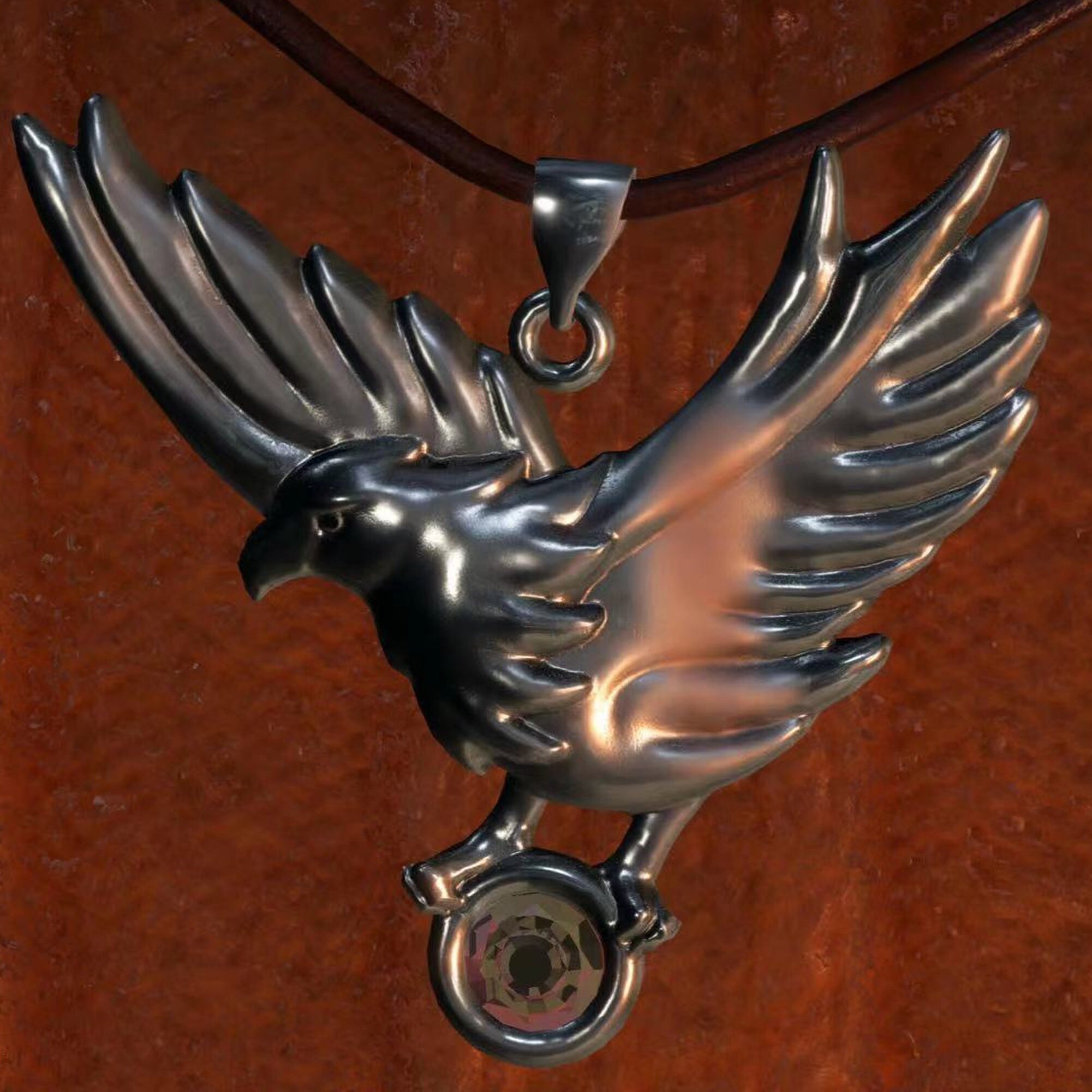 Resident Evil 4 Remake Ashley Eagle Necklace Silver Plated 