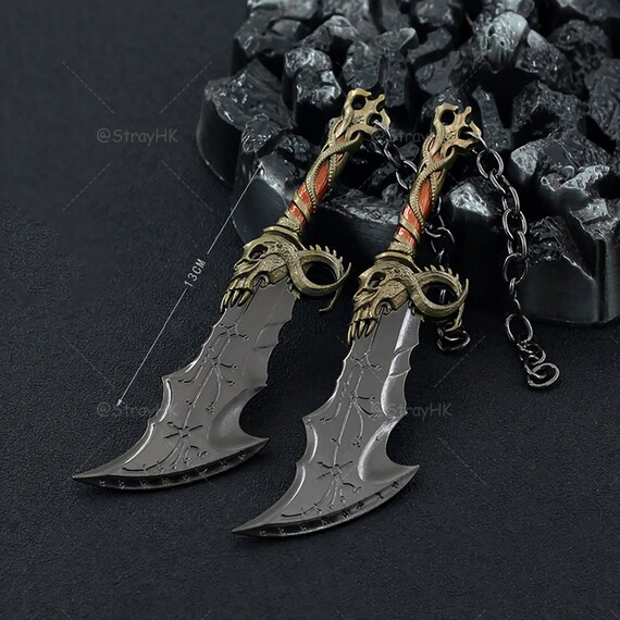 New God of War Ragnarok Keychain Kratos Ares Thor's Hammer Mjolnir Blades  of Exile Leviathan Axe Weapon Penant Key Chain Jewelry