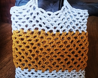 Crohet tote Bag.  Beige crochet market handbag