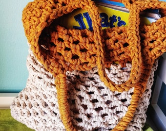 Large Tote Bag. Crochet market bag