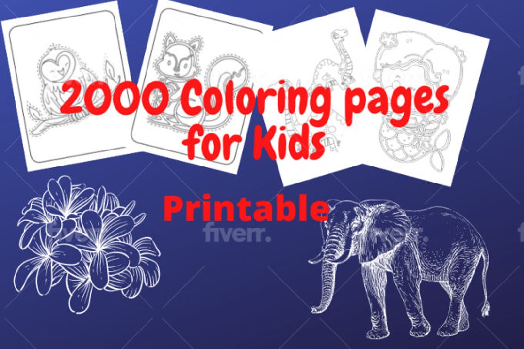 Kids Printable Coloring Book - Etsy