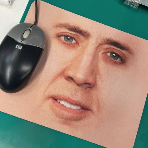 Nicolas Cage Face Meme Mousepad - Meme 4chan reddit gamer gift