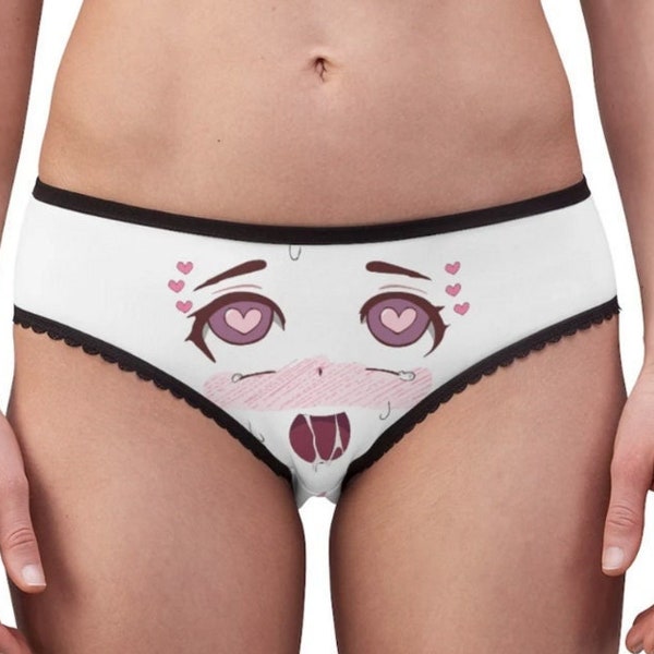 AHEGAO Sip Me SEMPAI Women Briefs - Sublimated Girl Underwear - ahegao sexy funny custom manga phub apparel