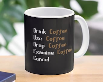 Runescape Coffee Heat Morphing Mug, Runescape Choose Option Mug, OSRS Use Coffee Cup, RS3 Drink Coffee