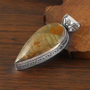 Rhyolite pendant, necklace,925sterling silver pendant,gift for women, gemstone pendant, anniversary gift