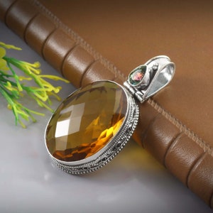 Citrine  mystic pendant, necklace,925sterling silver pendant,gift for women, gemstone pendant