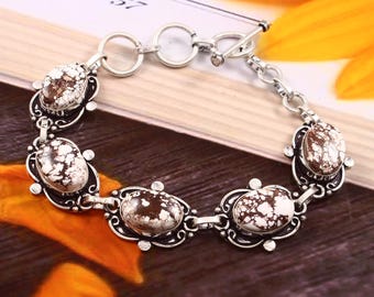 Handgefertigtes Wild Horse Jaspis Armband