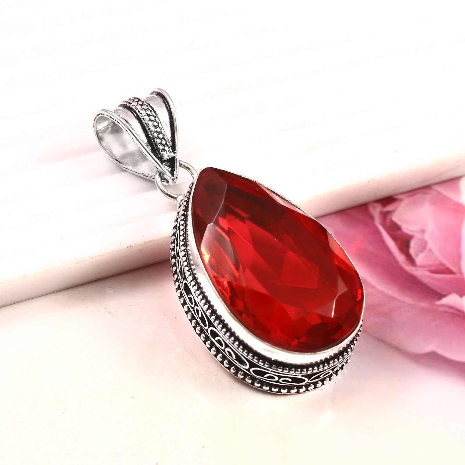 Pink Tourmaline Crystal Talisman Pendant