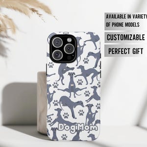 Customized Greyhound Dog Mom & Dog Dad Gifts, Personalized Puppy Dog Funny Phone Case Gift for Dog Lovers, Gifts for Dog Foster Parents