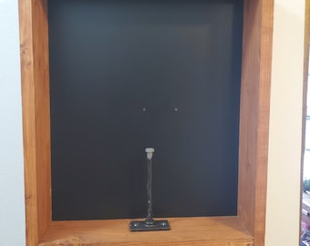Large Wooden Shadow Box, Glove & Sports Memorabilia Display (18x15x4)