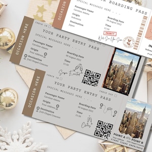 Ticket to Ride, Airline Ticket, Custom Boarding Pass Save the Date, Concert Ticket, Boarding Pass Invite, Honeymoon Trip, Ticket Invitations