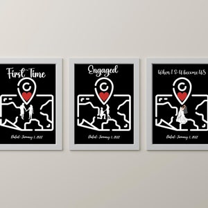 Benutzerdefinierte Karte Druck, benutzerdefinierte Karte Poster, jede Stadt, jede Stadt, spezielle Valentinstag Datum, Push Pin Karte, Datum Zeit Ort, kundenspezifische Liebe