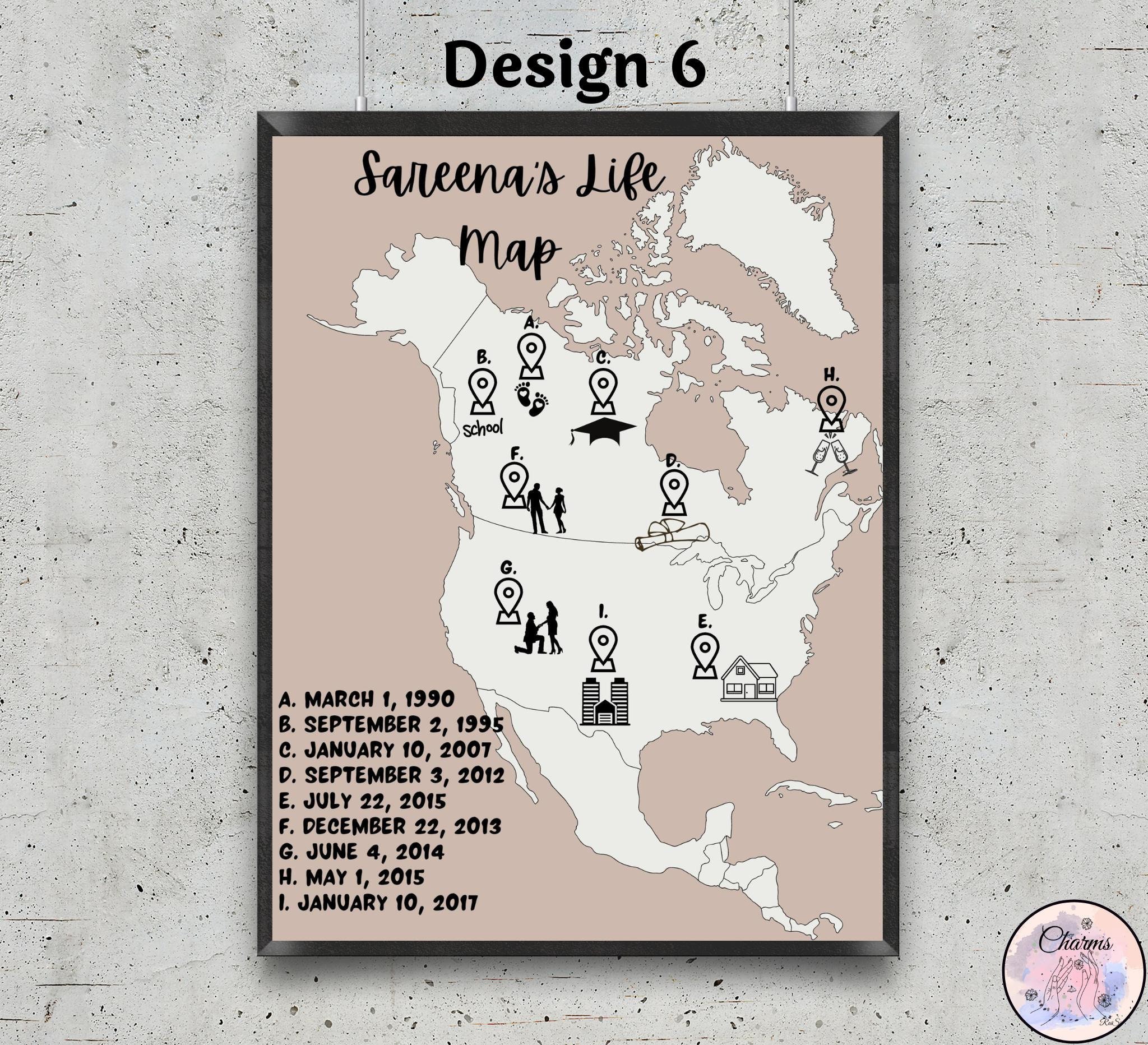 Digital Custom Star Map Special Date Push Pin Map Custom Map Print ...